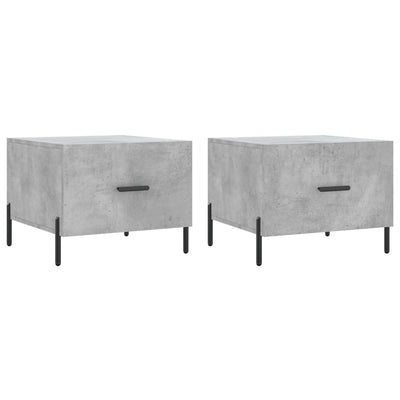 Sohvapöydät 2 kpl betoninharmaa 50x50x40 cm tekninen puu