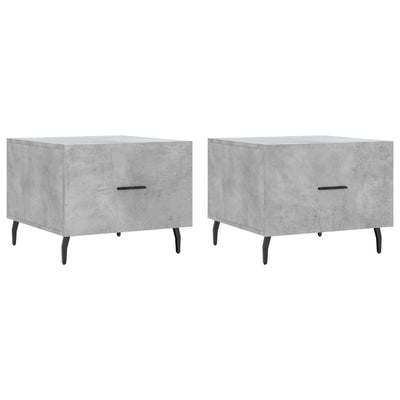 Sohvapöydät 2 kpl betoninharmaa 50x50x40 cm tekninen puu