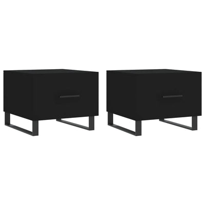 Sohvapöydät 2 kpl musta 50x50x40 cm tekninen puu