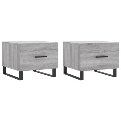 Sohvapöydät 2 kpl harmaa Sonoma 50x50x40 cm tekninen puu