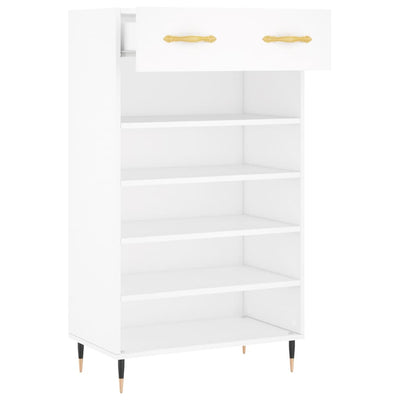 Valkoinen kenkäkaappi Fructe 60x35x105cm (puinen)