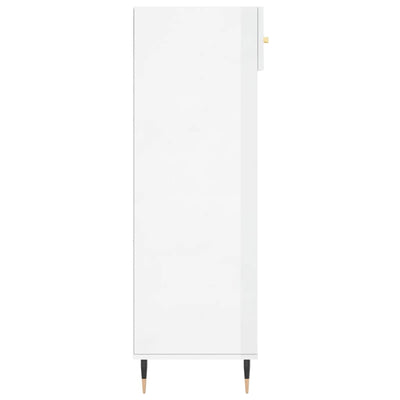 Valkoinen kenkäkaappi Fructe 60x35x105cm (korkeakiilto, puinen)