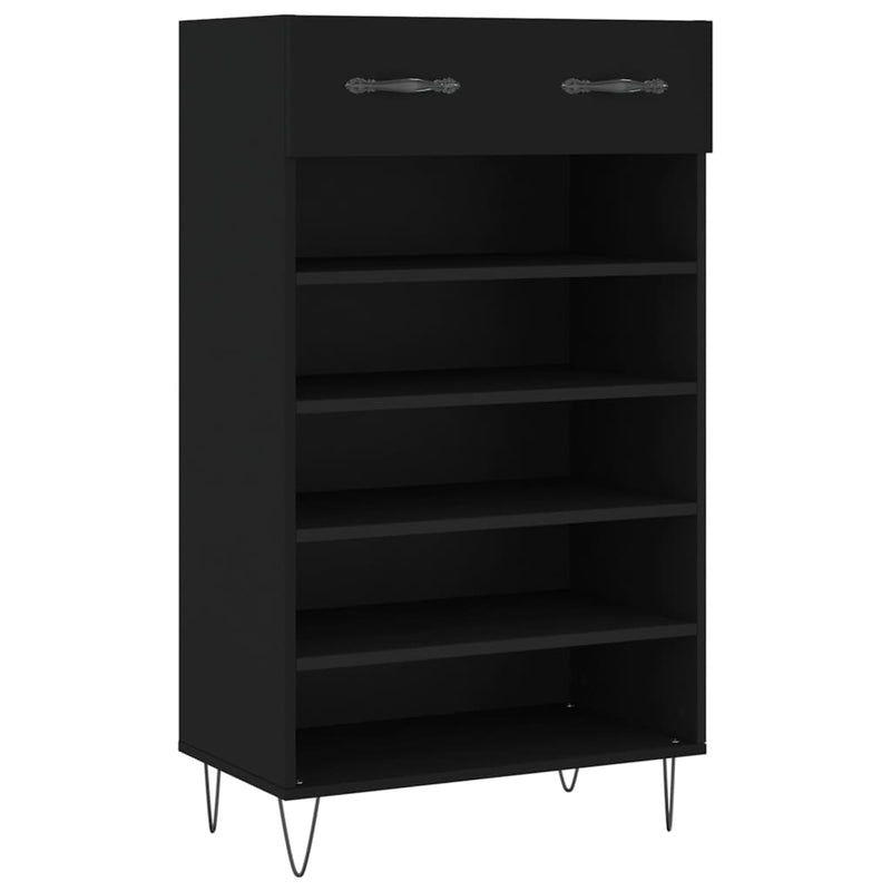 Musta kenkäkaappi Cherish 60x35x105cm (puinen)