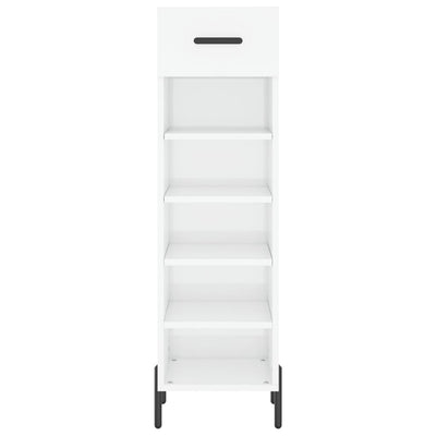 Valkoinen kenkäkaappi Estill 30x35x105cm (korkeakiilto, puinen)