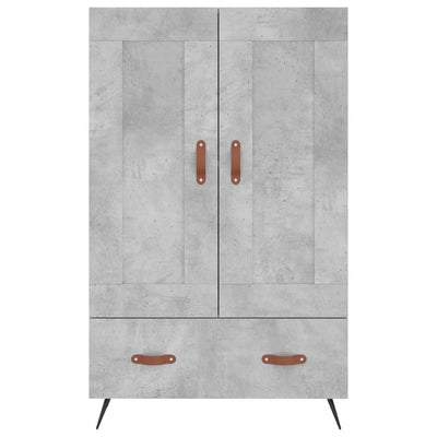 Kaappi betoninharmaa 69,5x31x115 cm tekninen puu