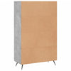 Kaappi betoninharmaa 69,5x31x115 cm tekninen puu