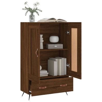 Kaappi ruskea tammi 69,5x31x115 cm tekninen puu