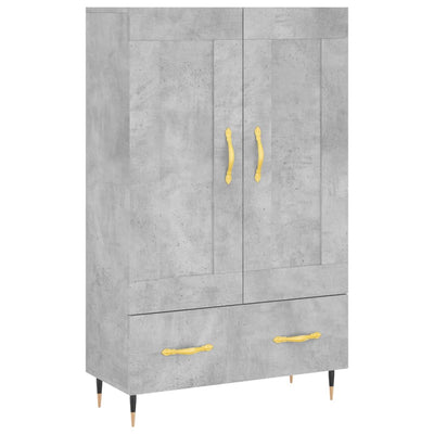 Kaappi betoninharmaa 69,5x31x115 cm tekninen puu