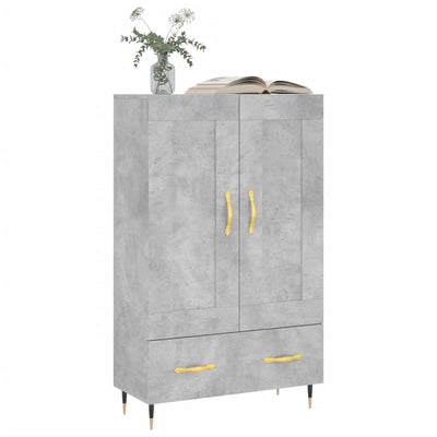 Kaappi betoninharmaa 69,5x31x115 cm tekninen puu