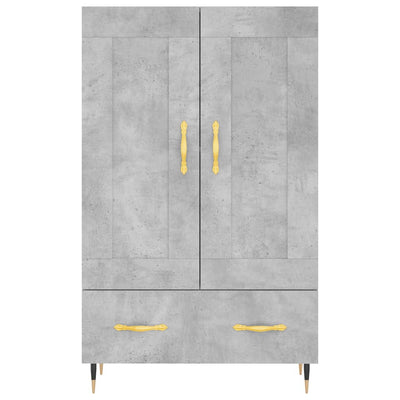 Kaappi betoninharmaa 69,5x31x115 cm tekninen puu