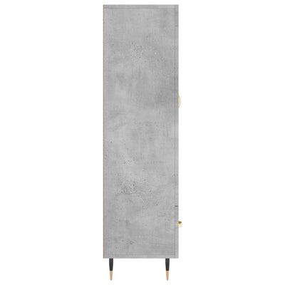 Kaappi betoninharmaa 69,5x31x115 cm tekninen puu