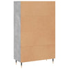 Kaappi betoninharmaa 69,5x31x115 cm tekninen puu