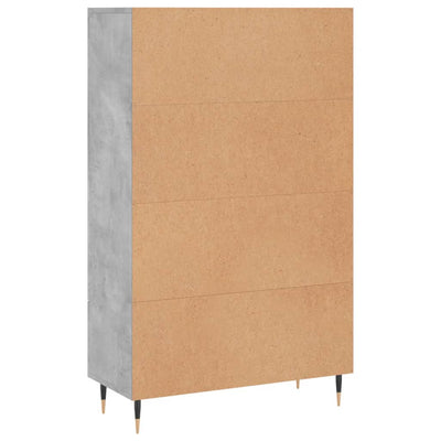 Kaappi betoninharmaa 69,5x31x115 cm tekninen puu