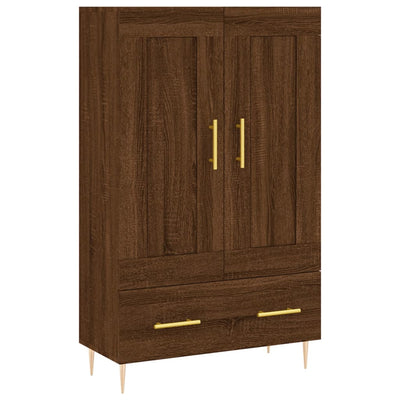 Kaappi ruskea tammi 69,5x31x115 cm tekninen puu