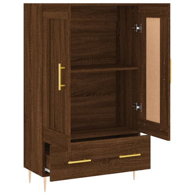 Kaappi ruskea tammi 69,5x31x115 cm tekninen puu