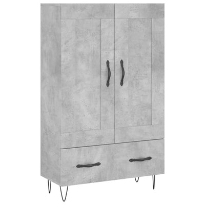 Kaappi betoninharmaa 69,5x31x115 cm tekninen puu