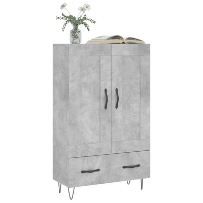 Kaappi betoninharmaa 69,5x31x115 cm tekninen puu