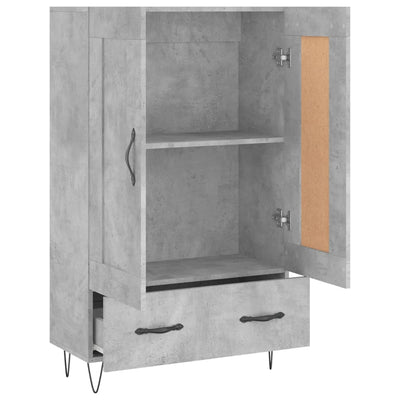 Kaappi betoninharmaa 69,5x31x115 cm tekninen puu