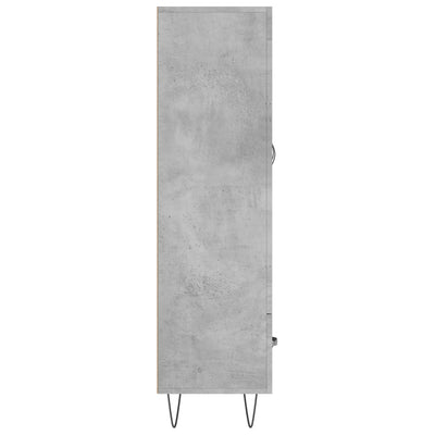 Kaappi betoninharmaa 69,5x31x115 cm tekninen puu