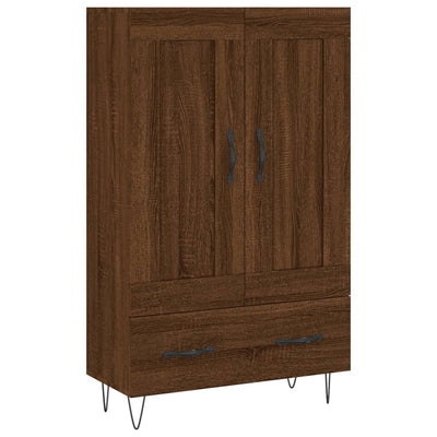 Kaappi ruskea tammi 69,5x31x115 cm tekninen puu