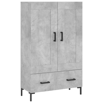 Kaappi betoninharmaa 69,5x31x115 cm tekninen puu