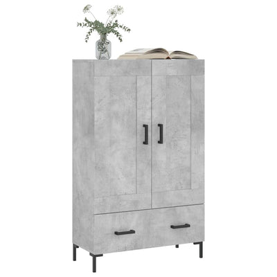 Kaappi betoninharmaa 69,5x31x115 cm tekninen puu