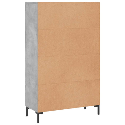 Kaappi betoninharmaa 69,5x31x115 cm tekninen puu