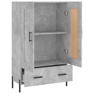 Kaappi betoninharmaa 69,5x31x115 cm tekninen puu
