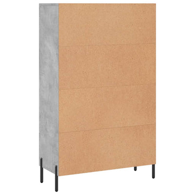 Kaappi betoninharmaa 69,5x31x115 cm tekninen puu