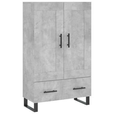 Kaappi betoninharmaa 69,5x31x115 cm tekninen puu