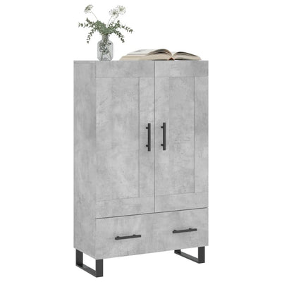 Kaappi betoninharmaa 69,5x31x115 cm tekninen puu