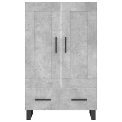 Kaappi betoninharmaa 69,5x31x115 cm tekninen puu