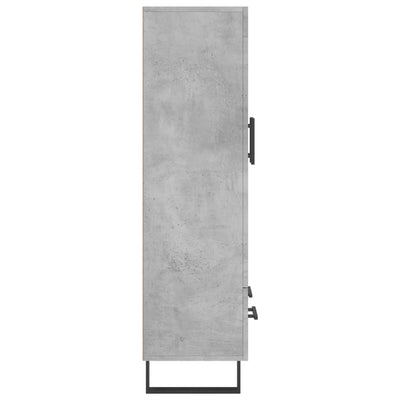 Kaappi betoninharmaa 69,5x31x115 cm tekninen puu
