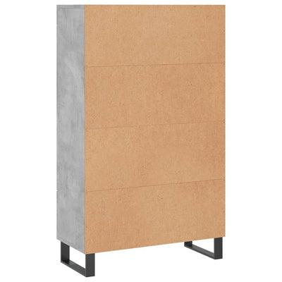 Kaappi betoninharmaa 69,5x31x115 cm tekninen puu