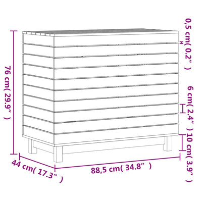 Pyykkikori 88,5x44x76 cm täysi mänty