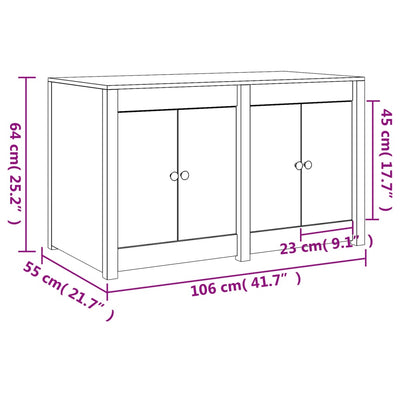 Ulkokeittiökaappi musta 106x55x64 cm täysi mänty