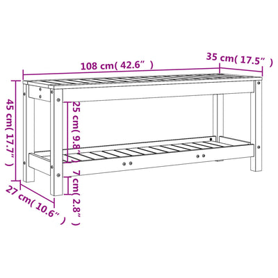 Puutarhapenkki 108x35x45 cm kyllästetty täysi mänty