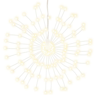 Lämmin valkoinen starburst jouluvalo Porfira 17cm (140 led-valoa)