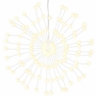 Lämmin valkoinen starburst jouluvalot Porfira 17cm (140 led-valoa 4 kpl)