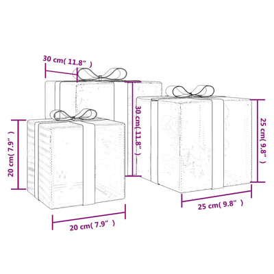 Lämpimän valkoista valaistut joululahjat Manu 64 (3 kpl led-valoa)