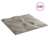 Seinäpaneelit 48 kpl betoninharmaa 50x50 cm XPS 12 m² timantti