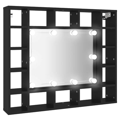 Musta led-peilikaappi Zornela 91x15x76,5cm