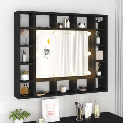 LED-peilikaappi musta 91x15x76,5 cm