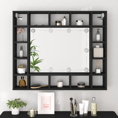 LED-peilikaappi musta 91x15x76,5 cm