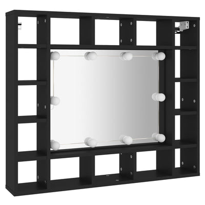 LED-peilikaappi musta 91x15x76,5 cm