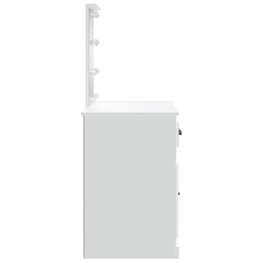 Valkoinen peilipöytä led-valoilla Crisitna 90x42x132,5cm