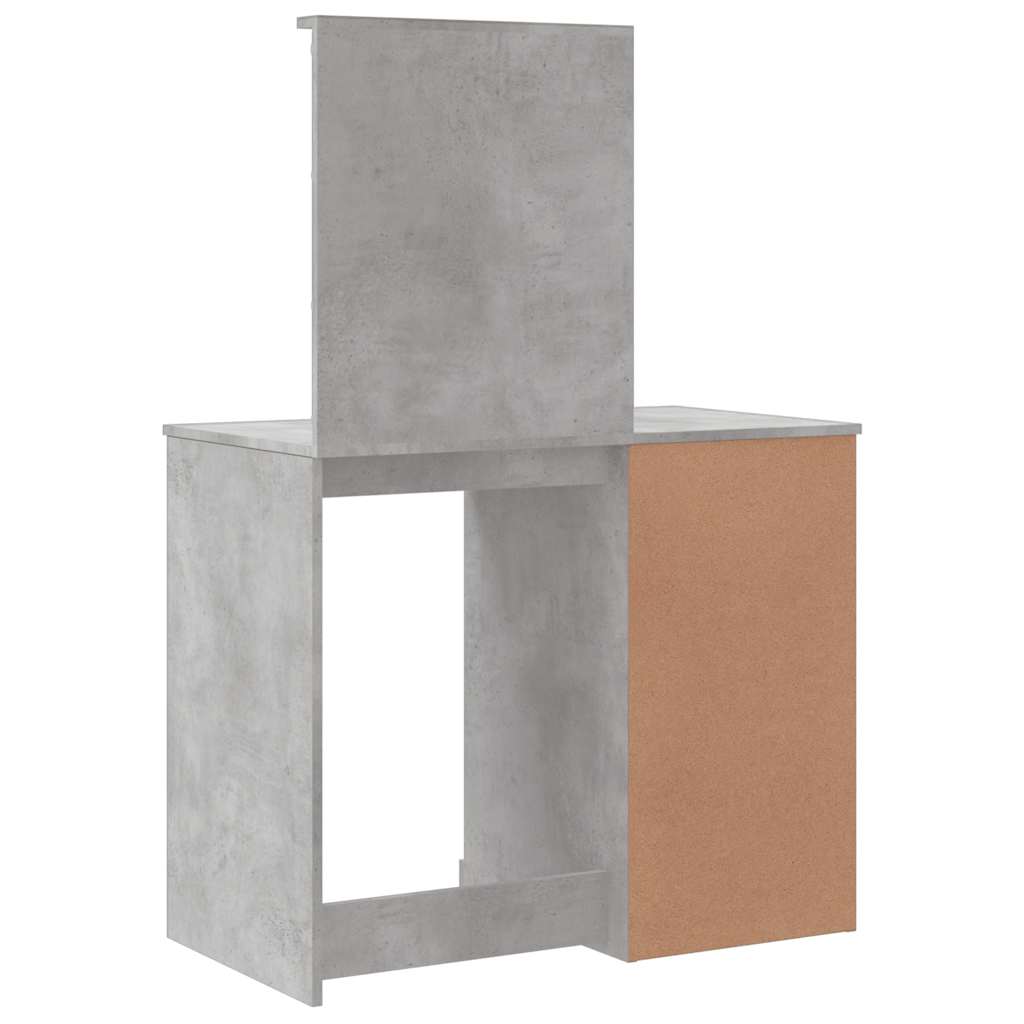 Betoninharmaa peilipöytä led-valoilla Crisitna 90x42x132,5cm