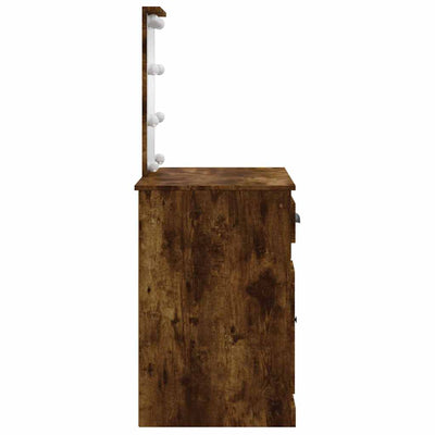 Savutammi peilipöytä led-valoilla Crisitna 90x42x132,5cm