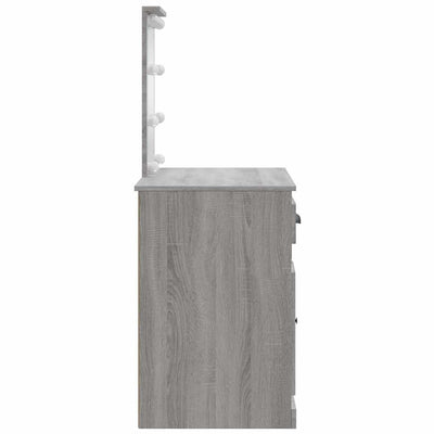 Harmaa peilipöytä led-valoilla Crisitna 90x42x132,5cm