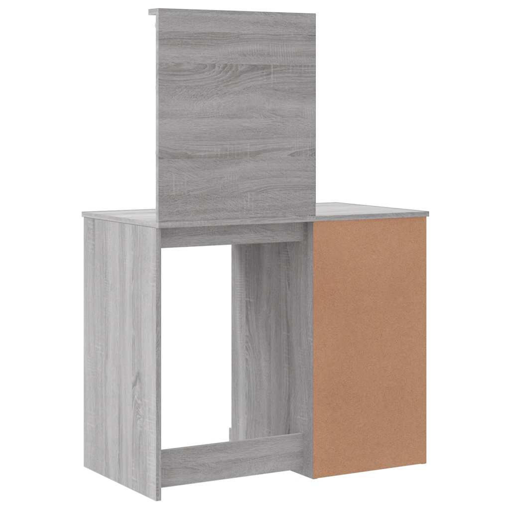Harmaa peilipöytä led-valoilla Crisitna 90x42x132,5cm